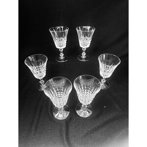 6 Cristal d'Arques Durand Tuilleries Villandry Crystal Wine Glasses5.25in